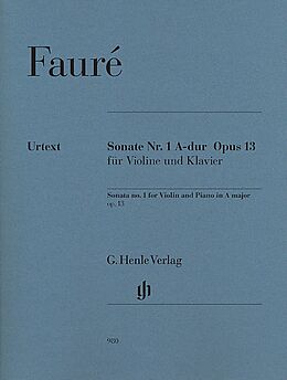 Gabriel Urbain Fauré Notenblätter Sonate A-Dur Nr.1 op.13