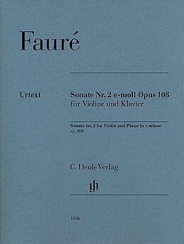 Gabriel Urbain Fauré Notenblätter Sonate e-Moll Nr.2 op.108