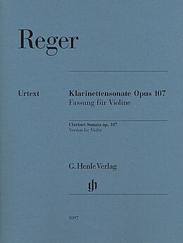 Max Reger Notenblätter Sonate op.107 für Klarinette und Klavier