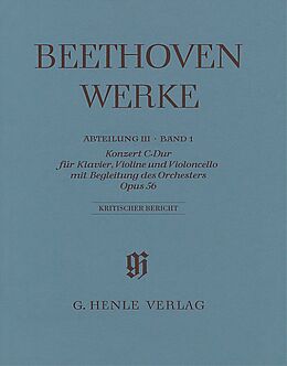Kartonierter Einband Konzert C-dur für Klavier, Violine und Violoncello mit Begleitung des Orchesters op. 56 (Tripelkonzert) von Ludwig van Beethoven