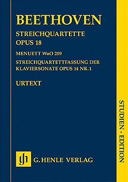 Ludwig van Beethoven Notenblätter Streichquartette op.18 Nr.1-6 und Streichquartettfassung von op.14,1