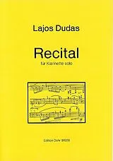 Lajos Dudas Notenblätter Recital für Klarinette solo
