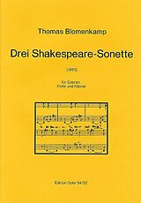 Thomas Blomenkamp Notenblätter 3 Shakespeare-Sonette für Sopran