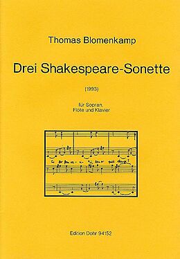 Thomas Blomenkamp Notenblätter 3 Shakespeare-Sonette für Sopran