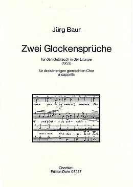 Jürg Baur Notenblätter 2 Glockensprüche für gem Chor