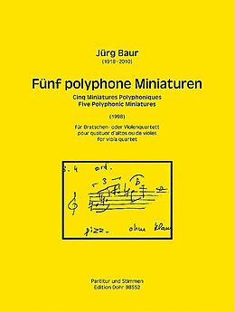 Jürg Baur Notenblätter 5 polyphone Miniaturen (1998)