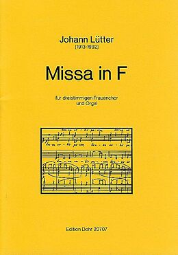 Johann Lütter Notenblätter Missa in F für Frauenchor