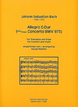 Georg Friedrich Händel Notenblätter Allegro G-Dur BWV973 für Trompete und Orgel