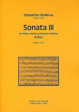 Sebastian Bodinus Notenblätter Sonate A-Dur Nr.3 für Flöte, Violine