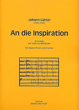 Johann Lütter Notenblätter An die Inspiration für Sopran (Tenor)