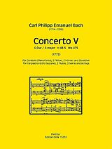 Carl Philipp Emanuel Bach Notenblätter Konzert G-Dur Nr.5 H43,5 Wq75