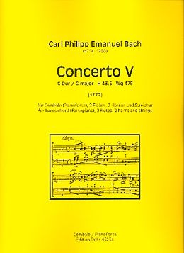 Carl Philipp Emanuel Bach Notenblätter Konzert G-Dur Nr.5 H43,5 Wq475