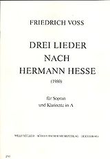 Friedrich Voss Notenblätter 3 Lieder nach Texten von Hermann Hesse