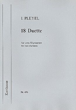 Ignaz Joseph Pleyel Notenblätter 18 Duette für 2 Klarinetten