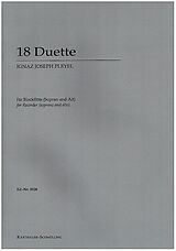 Ignaz Joseph Pleyel Notenblätter 18 Duette für 2 Blockflöten (SA)