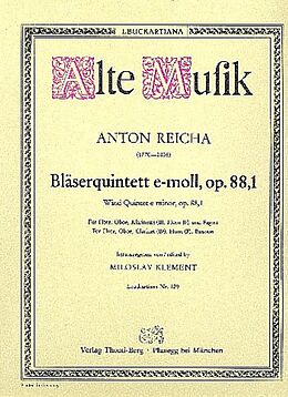 Anton (Antoine) Joseph Reicha Notenblätter Quintett e-Moll op.88,1