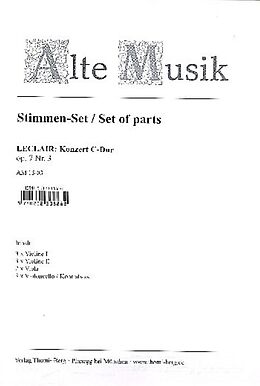 Jean Marie l'Ainé Leclair Notenblätter Konzert C-Dur op.7,3