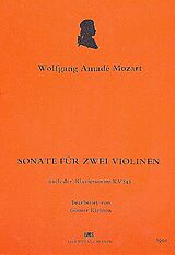 Wolfgang Amadeus Mozart Notenblätter Sonate nach KV545 für 2 Violinen