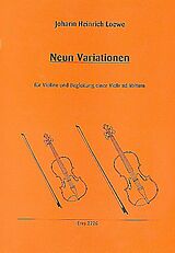 Johann Heinrich Löwe Notenblätter 9 Variationen op.4 für Violine und