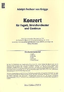 Adolph Freiherr von Knigge Notenblätter Konzert F-Dur