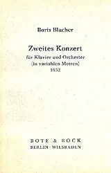 Boris Blacher Notenblätter Konzert Nr.2