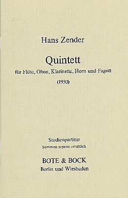 Hans Zender Notenblätter Quintett op.3 (1950)