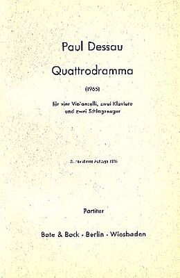 Paul Dessau Notenblätter Quattrodramma