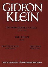 Gideon Klein Notenblätter Duo für Violine und Viola