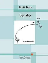 Brett Dean Notenblätter Equality for speaking pianist