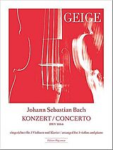 Johann Sebastian Bach Notenblätter Konzert D-Dur für 3 Violinen