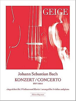 Johann Sebastian Bach Notenblätter Konzert D-Dur für 3 Violinen
