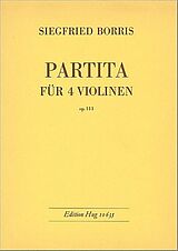 Siegfried Borris Notenblätter Partita op.113 für 4 Violinen