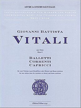 Giovanni Battista Vitali Notenblätter Balletti, Correnti, Capricci aus op.8
