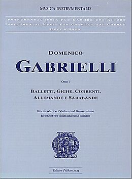 Domenico Gabrielli Notenblätter Balletti, Gighe, Correnti, Allemande