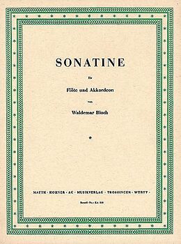 Waldemar Bloch Notenblätter Sonatine