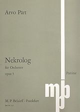 Arvo Pärt Notenblätter Nekrolog op. 5