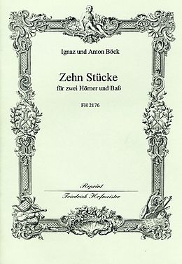 Ignaz Boeck Notenblätter 10 Stücke für 2 Hörner und Bc