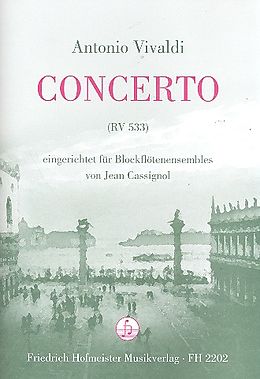 Antonio Vivaldi Notenblätter Konzert F-Dur RV533 für 3-6 Blockflöten