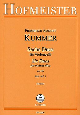 Friedrich August d. J. Kummer Notenblätter 6 Duos op.126 Band 1 (Nr.1-3)