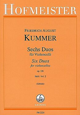 Friedrich August d. J. Kummer Notenblätter 6 Duos op.126 Band 2 (Nr.4-6)