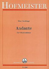 Max Dauthage Notenblätter Andante fuer 4 Kontrabässe
