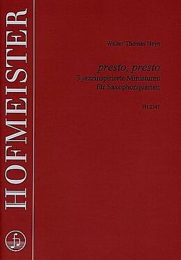 Walter Thomas Heyn Notenblätter Presto presto für 4 Saxophone (SATBar)