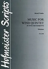 Bernd Franke Notenblätter Music for wind quintet für