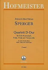 Johann Matthias Sperger Notenblätter Quartett D-dur für Kontrabass, Flöte