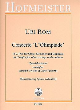 Uri Rom Notenblätter Konzert C-Dur LOlimpiade für Oboe, Streicher und Bc