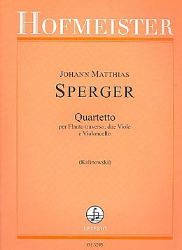 Johann Matthias Sperger Notenblätter Quartett G-Dur für Flöte, 2 Violinen
