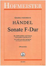 Georg Friedrich Händel Notenblätter Sonate F-Dur für Altblockflöte