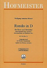 Wolfgang Amadeus Mozart Notenblätter Rondo D-Dur KV412 Nr.2