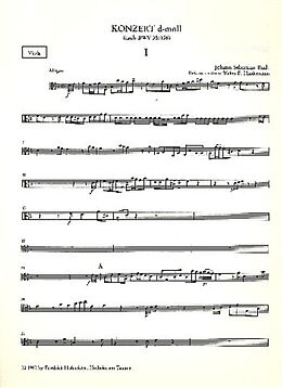 Johann Sebastian Bach Notenblätter Konzert d-Moll nach BWV35 und BWV156