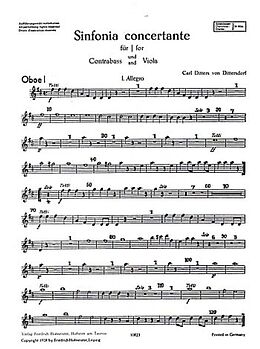 Karl Ditters von Dittersdorf Notenblätter Sinfonia concertante D-Dur für